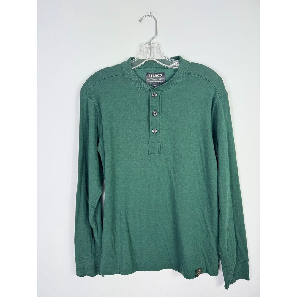 Filson S Forest Green Long Sleeve Henley Utility Workwear Farmcore
